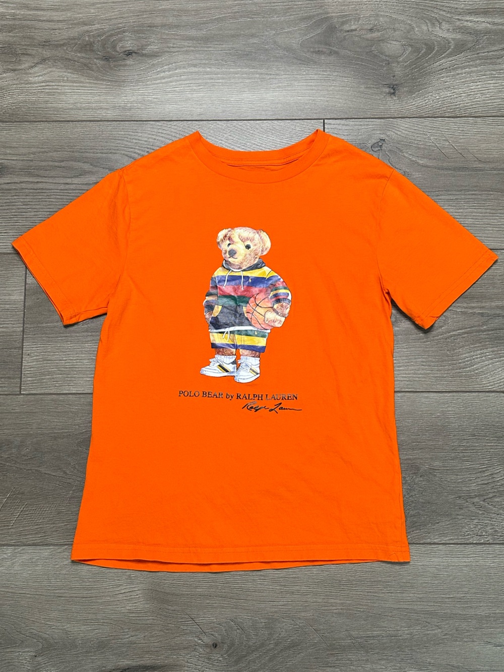 Polo Ralph Lauren Boy’s Graphic Bear Tee Shirt Orange Size Medium